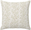 Throw Pillow Covers, Gray Farmhouse Leaves Decorative Throw Pillow
