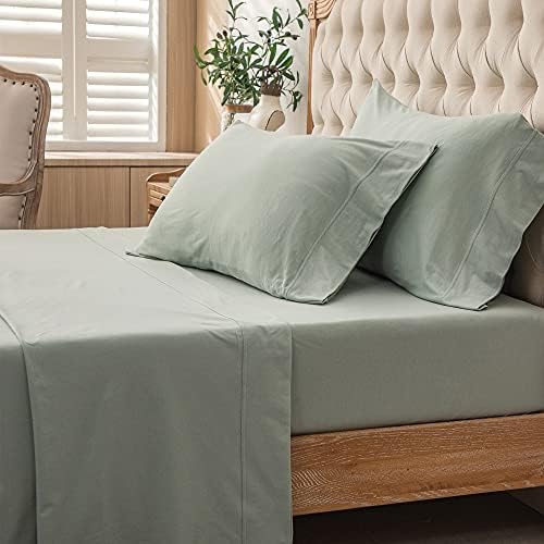 PURE ERA Jersey Knit 4pc Bed Sheet Set 100% T-Shirt Cotton Super Soft