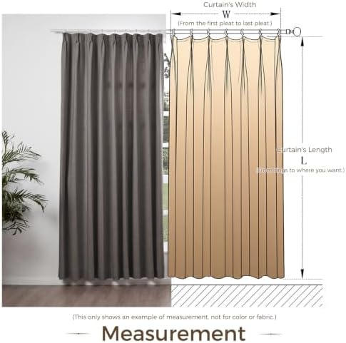 Drapifytex 56W x 108L Pinch Pleat Linen Blend Curtain 1 Panel Lined