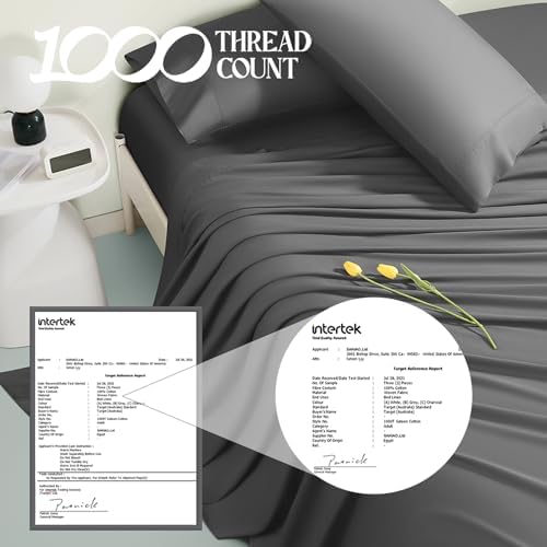 100% Egyptian Cotton Sheets King Size,1000 Thread Count Luxury Heavy