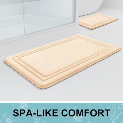 Grandaily Memory Foam Bath Mat Rug 24x16, Ultra Soft, Non-Slip and