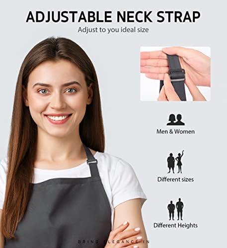 Syntus Apron for Men Women, Adjustable Cooking Kitchen Apron with 2