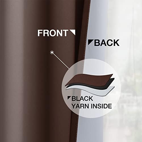 Yakamok Brown Room Darkening Ombre Curtains for Livingroom 72 inches