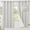 Lajode Light Grey Linen Blackout Curtains 63" Long Each 60 Wide 2