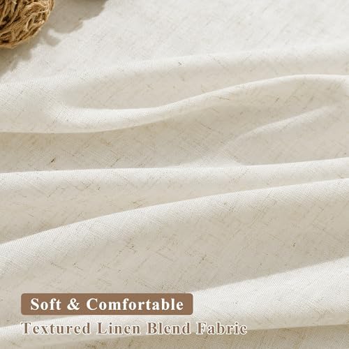 Joywell Linen Pinch Pleated Window Curtains 63 Inch Long,Back Tab Clip