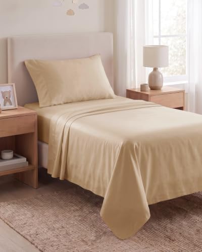 Beckham Hotel Collection 100% Cotton Twin Sheet Set, 3-Piece, Sand