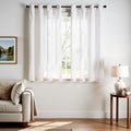 jinchan Linen Curtains 63 Inch Light Filtering Grommet 2 Panels Cream