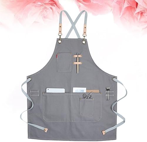 Canvas Cooking Apron with Pockets, Adjustable Fit for Home Kitchen