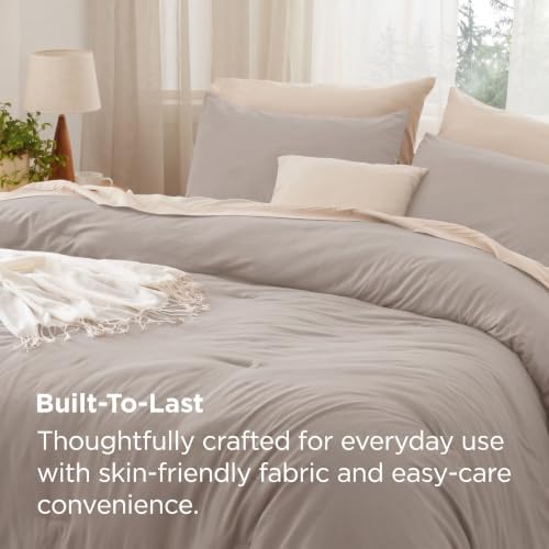 Bedsure California King Comforter Set Prewashed Bedding 3Pcs Linen