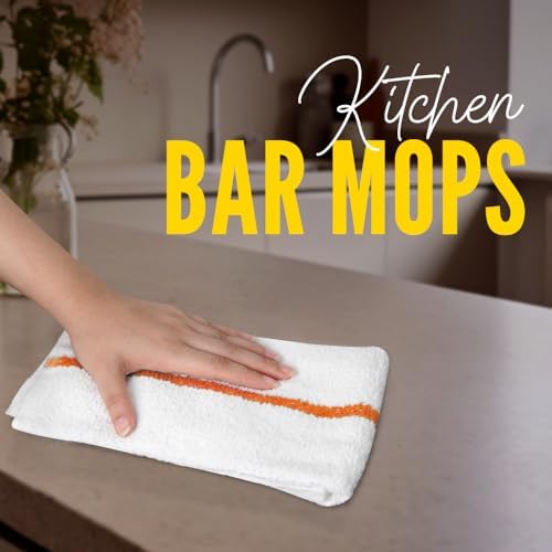 Avalon Towels Terry Bar Mop Towels (Value Pack of 60) Size 16"x19"