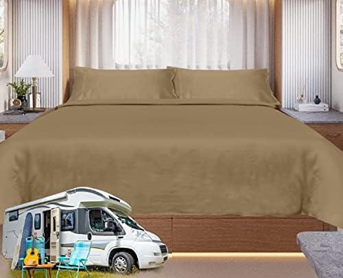 SKY BEDDINGS Short Queen Sheets Set (60 x 75), 1800 Ultra-Soft, Taupe