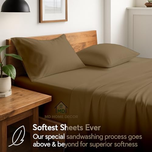 Luxury Egyptian Cotton Sheets Full Size, Deep Pocket Fitted Sheet Fits