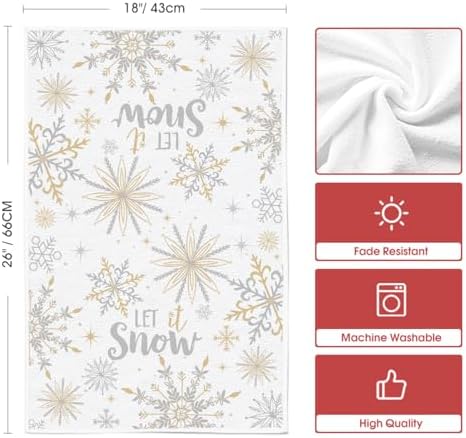 Artoid Mode Snowflake Merry Christmas Kitchen Towels Set of 2 18x26