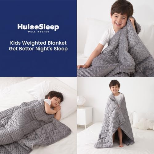 Huloo Sleep Kids Weighted Blanket Twin 5lbs (36"×48",Gray) Breathable
