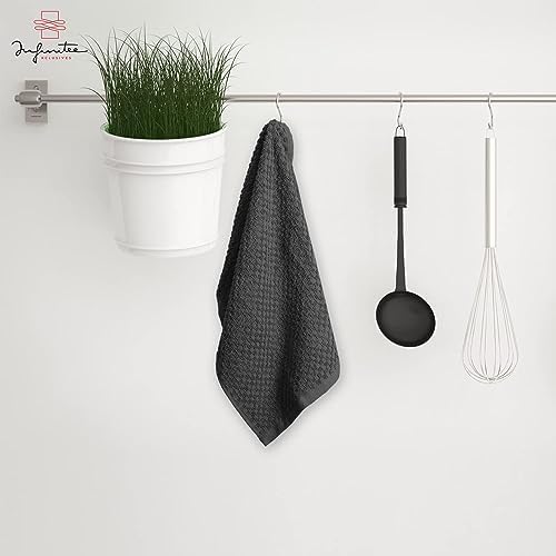 Infinitee Xclusives Kitchen Towels Bundle - Pack of 6 Grey + Pack of 6