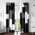 Tyrot Black White Grey Blackout Curtains for Bedroom Living Room