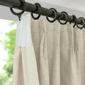 Beige Blackout Window Curtains 108 inches Long, Double Pleated Faux