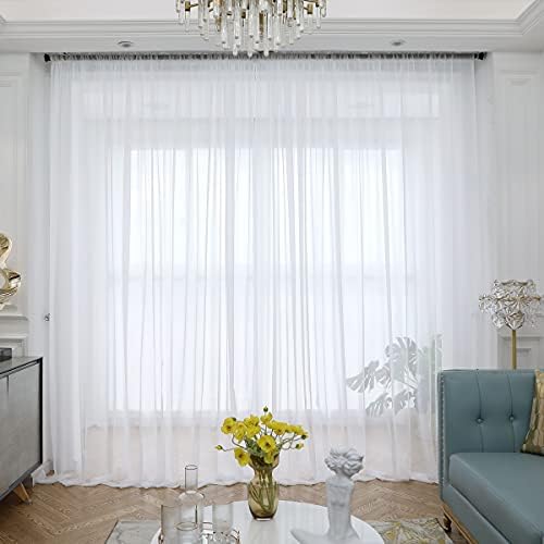 Sheer White Curtains 120 Inches Long Window White Sheer Curtain 2