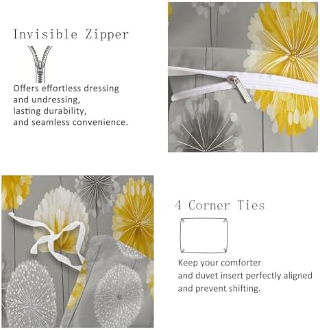 King Duvet Cover Set Minimalist Botanical Lines Bedding Set Digital