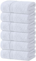 Wealuxe White Hand Towels 16x27 Inch - 6 Pack, Soft 100% Ring-Spun