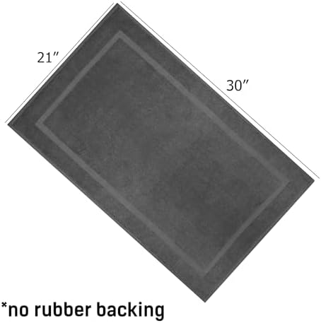 COTTON CRAFT Bath Mats - 2 Pack Tub Shower Floor Mat - 21x30- Charcoal