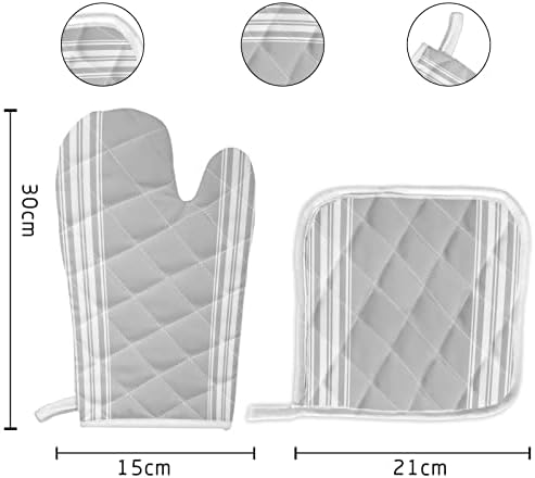 Quilted Cotton Terry Cloth Oven Mitt, Pot Holder Thanksgiving Grey