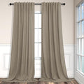 Pitalk Back Tab Linen Curtains 96 inches Long 2 Panels Set for Living