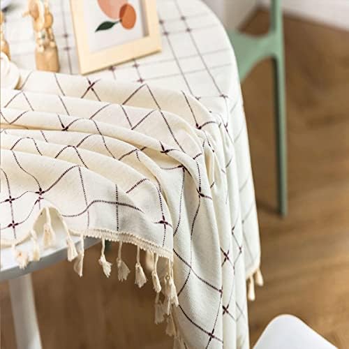 Rectangular/Square Tablecloths Cotton Linen Table Cloth Wrinkle-Free