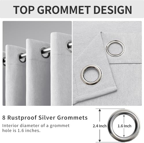 Easy-Going Linen Look Blackout Curtain 63 Inch Length Grommet Window