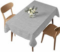 Solid Color Gray Waterproof Tablecloth for Rectangle Tables,Indoor