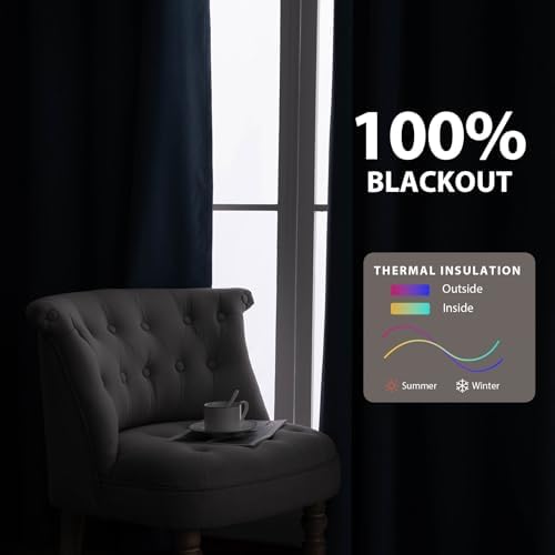 Macochico Full Blackout Velvet Curtains Full Light Blocking Drapes for