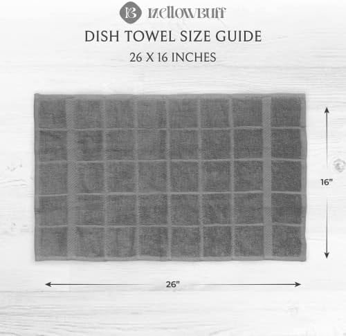 100% Cotton Terry Dish Cloth & Dish Towel, 6 Pack, Super Soft and