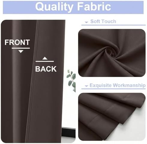 Simplebrand Chocolate Extra Long Blackout Curtains 120 Inches Long 2