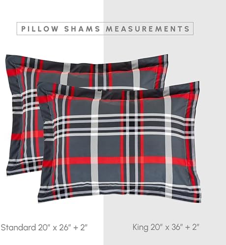 Elegant Comfort Silky Soft 8-Piece Plaid Lodge Bed-in-a-Bag Comforter