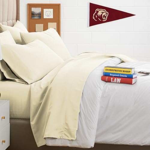 21 Inch Deep Pocket Twin XL Sheets Set Soft Microfiber For Dorm Room