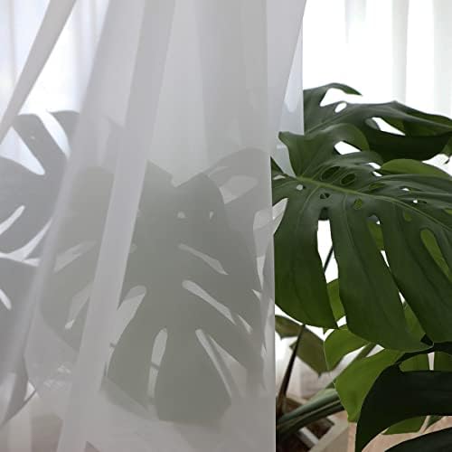Ivory Sheer Curtains 84 Inches Length 2 Panels Set Window Sheer