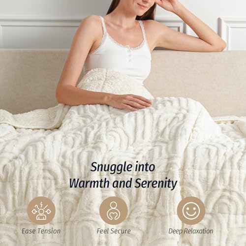 Wemore Soft Weighted Blanket for Adults 48" x 72" 12 lbs Twin Size