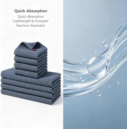 8 Pack 100% Cotton Kitchen Towels and Dishcloths Set
