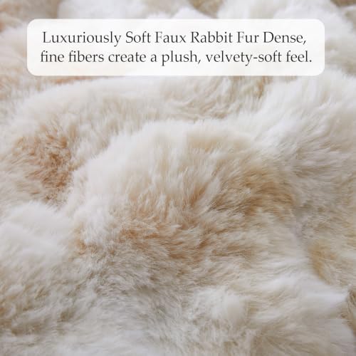 Peace nest Fluffy Rabbit Faux Fur Bedding King Comforter Set Ultra