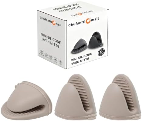 Silicone Oven Mitts Heat Resistant 3 Pair Mini Pot Pinch Grip