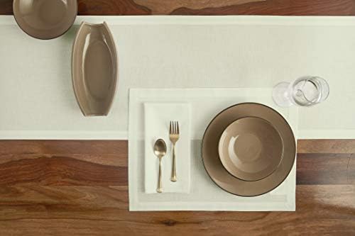 Solino Home Cotton Linen Woven Placemats Ivory, Dru 14 x 19 in, Set of
