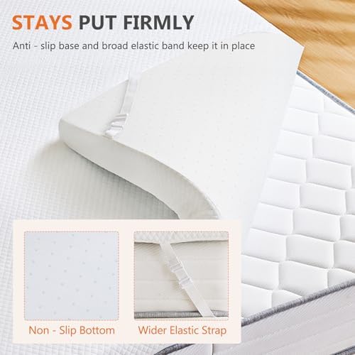 DUMOS 3 Inch Gel Memory Foam Mattress Topper Queen Size