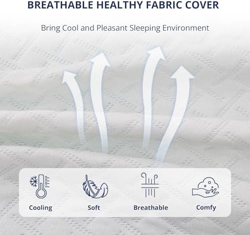EGOHOME 3 Inch Queen Memory Foam Mattress Topper with Removable Cover