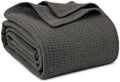 Cotton Blankets for Bed - Waffle Weave Summer Lightweight Breathable