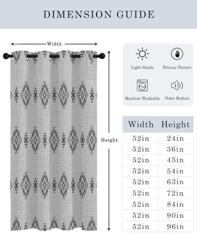 Diamond Pattern Curtains 63 inches Long for Living Room Bedroom