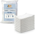 Terry Cloth Cleaning Rags (50 lbs, 300 pcs), 100% Cotton Shop Towels
