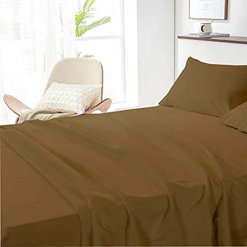 4-Piece Brushed Microfiber 1800 Thread Count Bedding Sheet Set- Queen