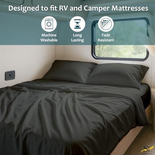 Shreem Linen RV Bunk XL Sheets 42x80, 100% Egyptian Cotton 4-Piece