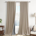 Guken 100% Blackout Linen Ceiling to Floor Curtains 96 Inches Long