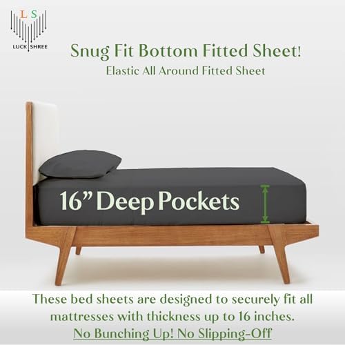 King Size Giza Cotton Sheet Set - 16-Inch Deep Pockets 800-Thread